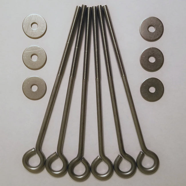 6 inch Stainless Steel Eye Bolts 6 pack