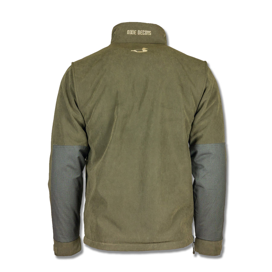 olive drab duck hunting pullover jacket